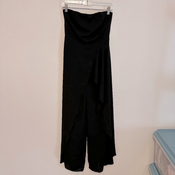 Lulus Thriving Black Strapless Tulip Leg Jumpsuit S - Picture 2 of 7